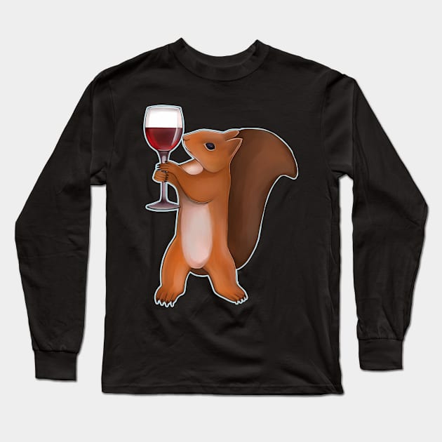 squirrel the wine master Long Sleeve T-Shirt by Meakm